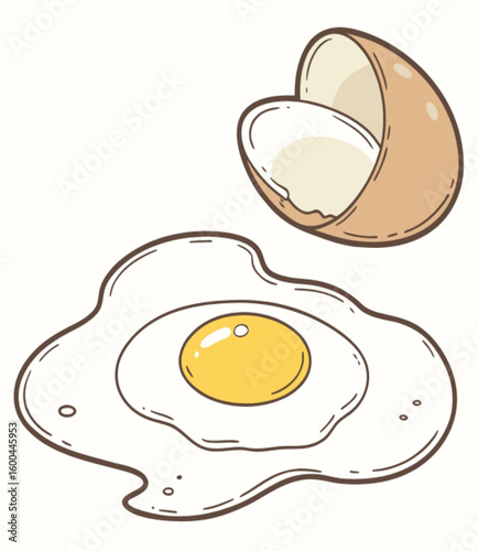 fried egg with bacon