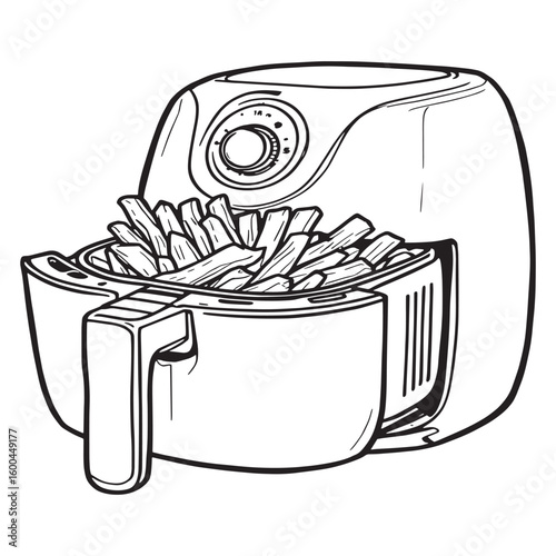 Air Fryer Black Electric Deep Powerful Healthy Cooking Machine