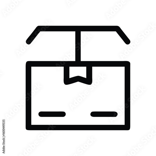 Open Shipping Box Vector Icon Outline