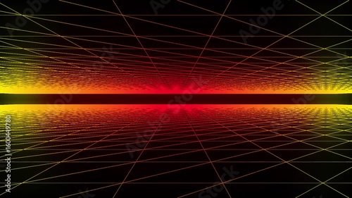 sci-fi 3d retro grid background 3d abstract retro wave, cyberpunk background with copy space, neon perspective grid