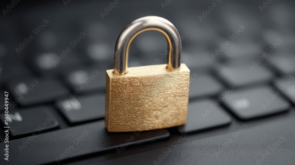 A gold key is on a keyboard, with the word A gold key is on a keyboard, with the word