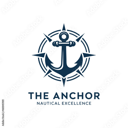Modern and minimalist vector and abstract logo Unique boat anchor logo