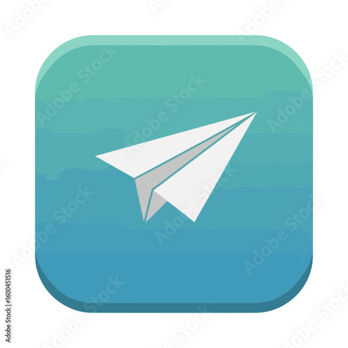 Soar into new possibilities with this modern paper airplane icon symbolizing communication, travel, and forward motion in a vibrant gradient.