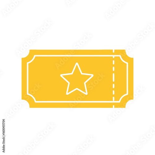 Golden ticket icon symbolizing winning, access, or a special prize, perfect for event promotions or award ceremonies.