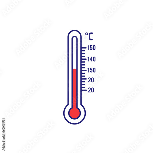 Accurate thermometer graphic displaying Celsius temperature readings for precise measurement and scientific applications