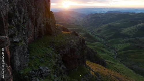 Drone Glides Over Africa’s Emerald Peaks, Sunrise Over Africa’s Lush Highlands in Wild