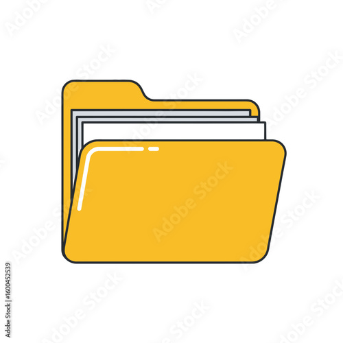 Organize and manage your important documents with this clean, modern yellow folder icon, perfect for digital filing systems and business presentations.