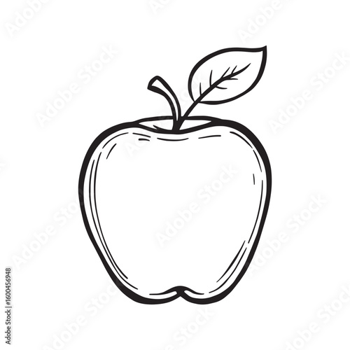 Baked Apples line art style healthy dessert sketch