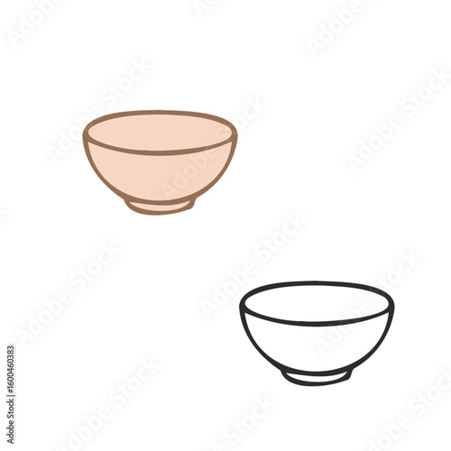 Dinner plate white background FlatOutline style vector