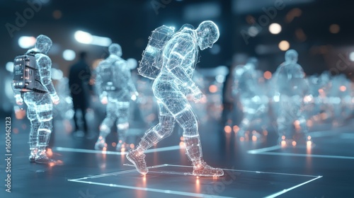 Digital Visualization of Human Figures in a Conceptual Society Scene