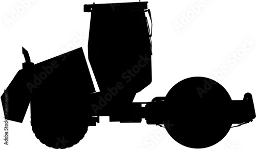 Compactor silhouette on white background.