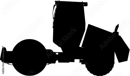 Compactor silhouette on white background.