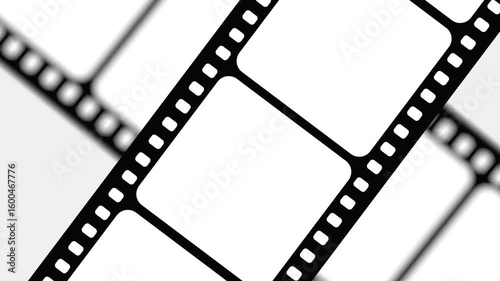 Filmstrip motion graphics with white background, Old Movie Films Strip Frame Animation,  Looping Film Strip Background 