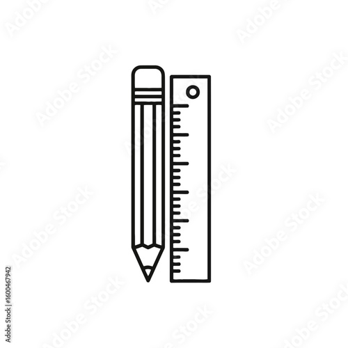 Precision drafting tools, a pencil and ruler, symbolizing accuracy, measurement, and creative design planning for architects and artists