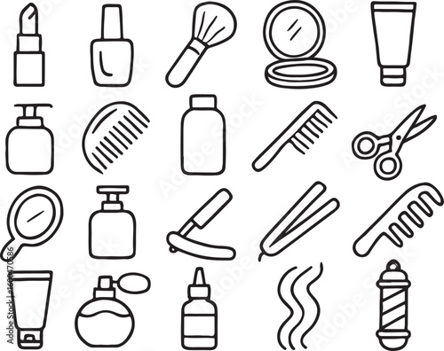 Cosmetic beauty hair salon barber shop tools lipstick nail polish
