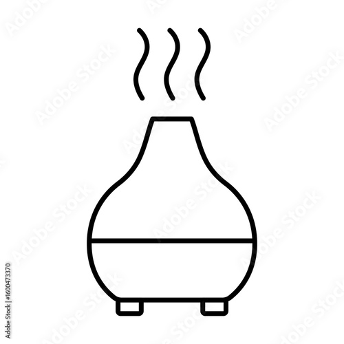 Illustration showing black icon of air fresheners and diffusers on white background