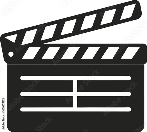Detailed Black Silhouette Film Reel Icon for Movie Industry