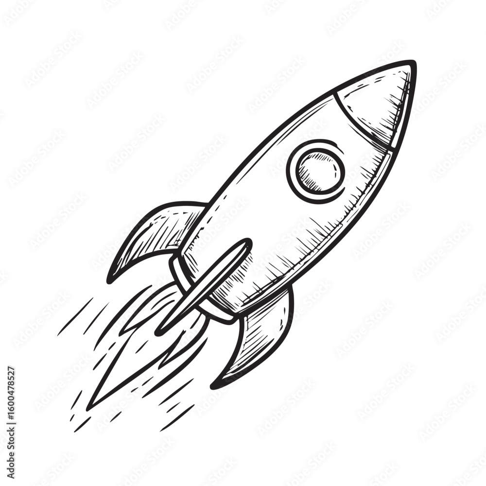 Fototapeta premium Creative rocket launch design for educational projects and events
