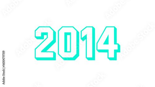 Wallpaper Mural 2014 - Teal Year Number on Black. Torontodigital.ca