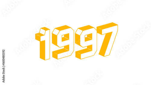 1997 Year Number Isometric Design.
