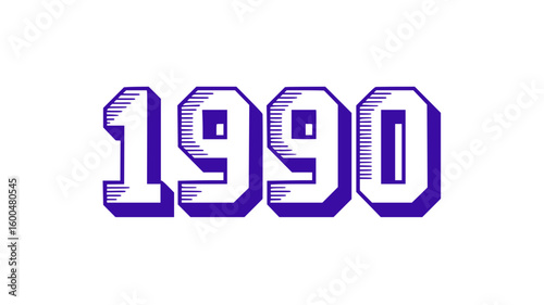 1990 Retro Number Design.
