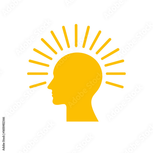 Illuminated Profile Head, Radiating Insightful Ideas