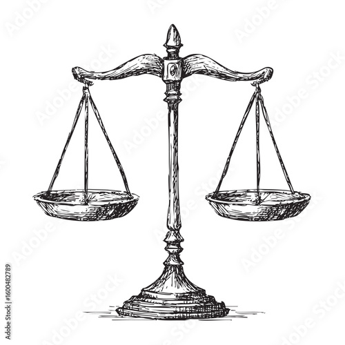 Balance of justice symbol in classic design for legal representation