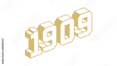 1909 Isometric Number Design.
