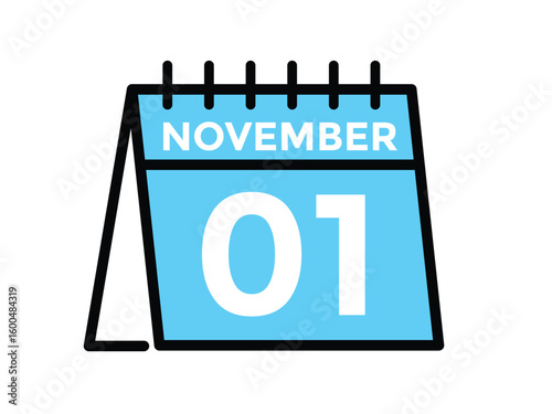 
4 November, calendar date icon. 4 November Calendar Date for Deadlines or Appointment. Day, month. vector illustration.
