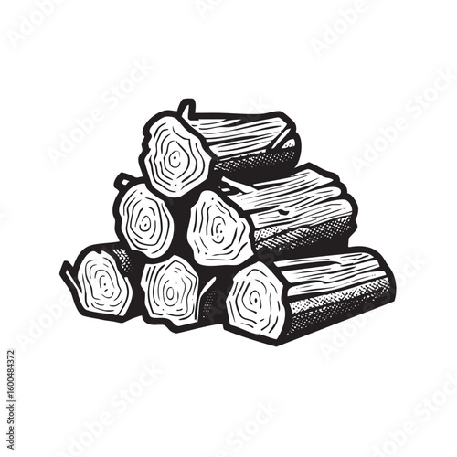 Stacked firewood for cozy winter nights and camping adventures