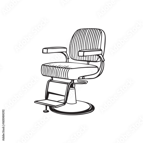 Vintage barber chair design for salon decor or promotional materials
