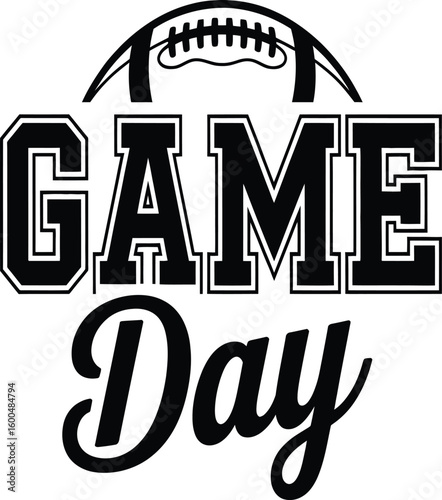Game Day Football Text sports lettering