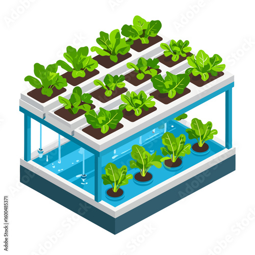 Modern Hydroponic Vertical Farm with Multiple Growing Levels
