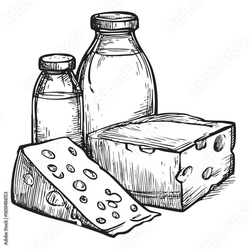 Dairy products display for culinary art and design inspiration
