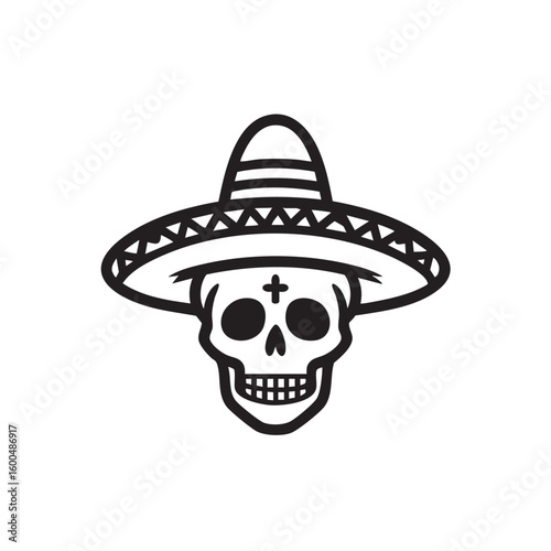 Creative skull design with sombrero for festive celebrations