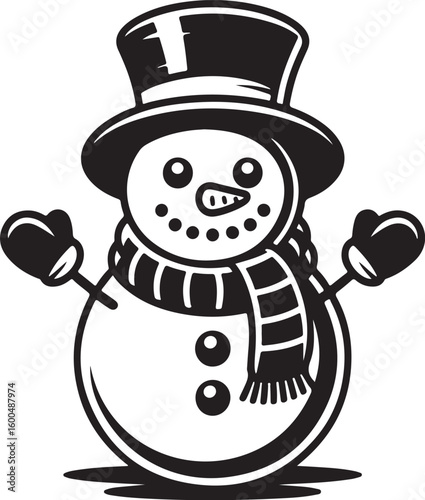 Winter Snowman Clipart Vector

