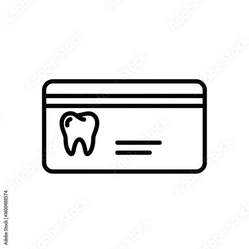Dental insurance card with tooth icon and simple design  