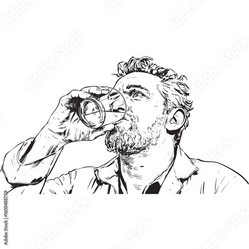 Enjoying a refreshing drink in a relaxed moment