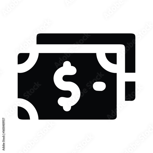 Black and white vector money illustration