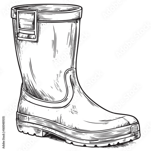 Classic rubber boot for outdoor activities and rainy days