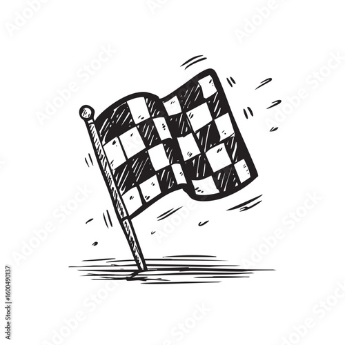 Checkered flag design for racing events and competitions
