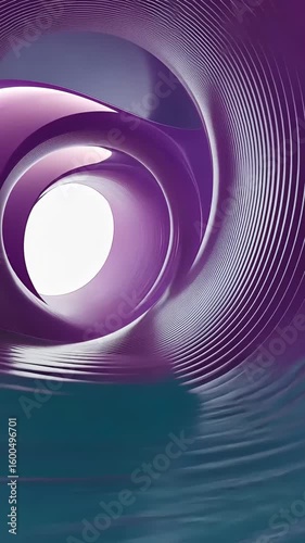 A captivating abstract swirl of purple and teal colors forming an intricate shape.