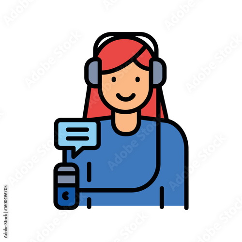 Audio Guide color line icon.