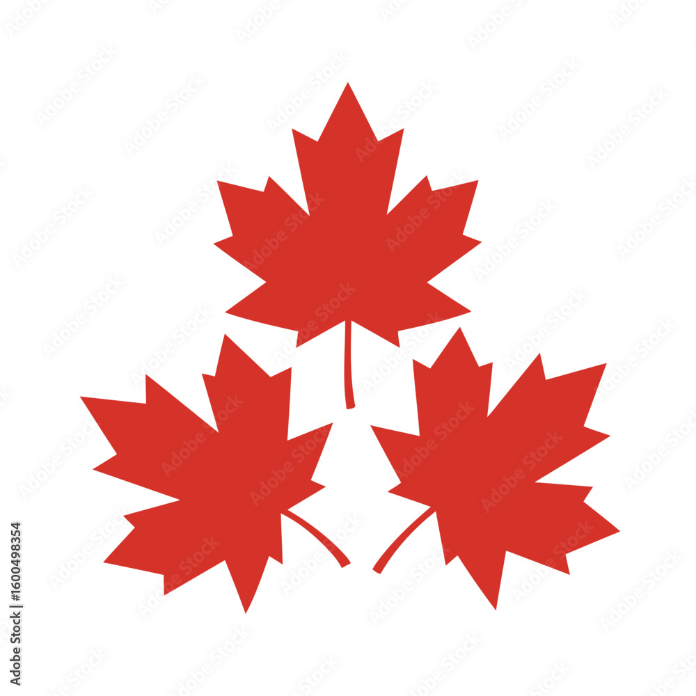 Fototapeta premium A modern flat vector illustration of a maple leaf