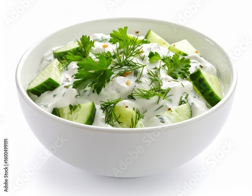 Cold cucumber yogurt salad with garlic and dill – creamy refreshing side