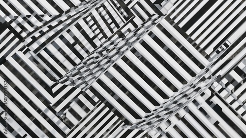 White and gray striped geometric pattern with a modern abstract style