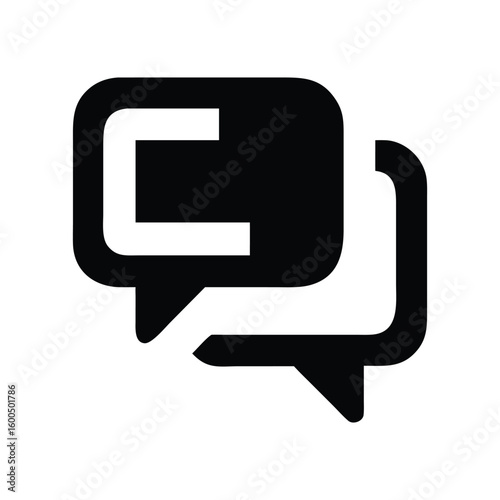 Simple Black and White Message Bubbles Communicating