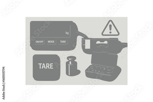 display scale load cell sensor scale tare function button scale calibration scale overload indicator