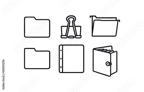 hand drawn cute out doodle style isolated folder file folder tab folder binder clip folder hanging folder frame folder inde divider folder sheet protector sleeve folder accordion file