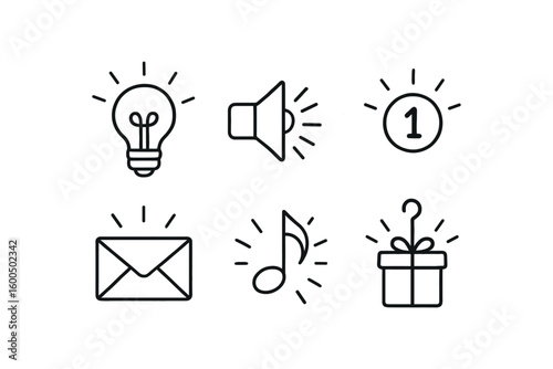 hand drawn cute out doodle style isolated surprise flash bulb surprise jump scare speaker surprise notification badge surprise envelope sticker surprise soundtrack cue surprise drop